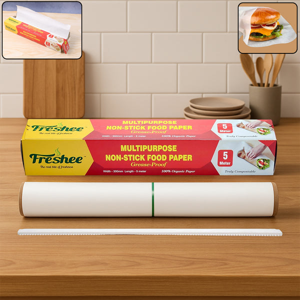 Freshee Multipurpose Grease-proof  Non-stick Food Paper Roll  300 Mm  5 Meter
