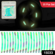 BUY 1 Get 1 FREE Car Wheel Hub Reflective Car Stickers Night (Multicolored) Pack of 10