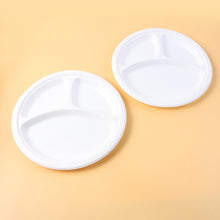 Freshee 10 Inch 3-compartment Round Compostable Bagasse Plate (10 Pc)